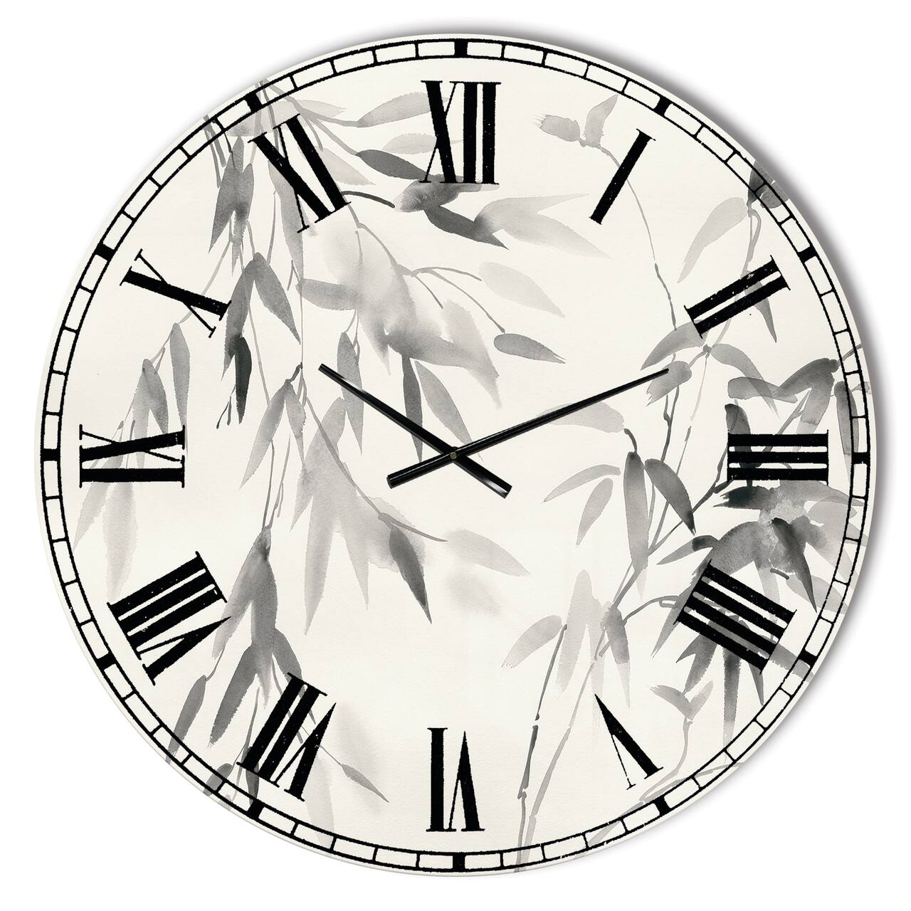 Designart 'Bamboo Leaves Ii Farmhouse Wall Clock
